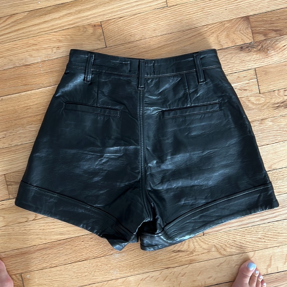 Agolde High Waist Leather Shorts - Picture 6 of 6